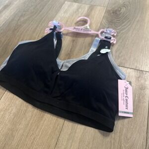 Juicy Couture Sports Bras 2 Pack Black/Gray Removable‎ Pads X-Large NEW